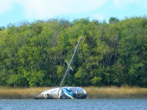 aground