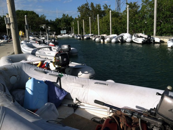 One of two dinghy docks at the City Marina