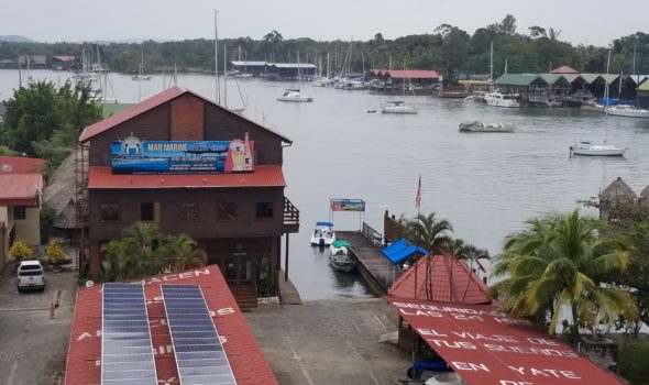 Rio Dulce view of Mar Marine from bridge